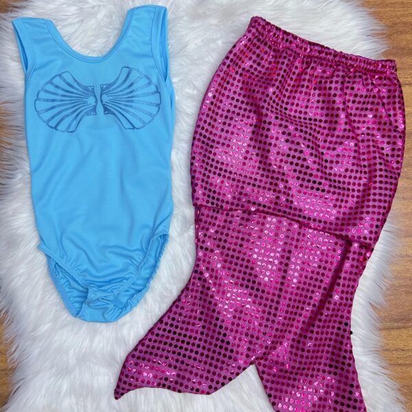 Fantasia Infantil Sereia Escamas Azul e Pink Festas (8018AZ)